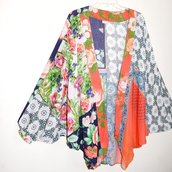 Anthropologie Dylan Floral Cocoon Kimono One Size - Picture 7 of 11